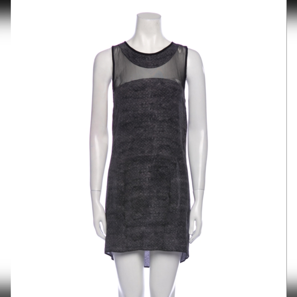 All Saints silk mesh mini dress